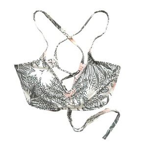 Carve Designs Camari Bikini Top 38C Coco Beach  green white leaf swim beach NWT